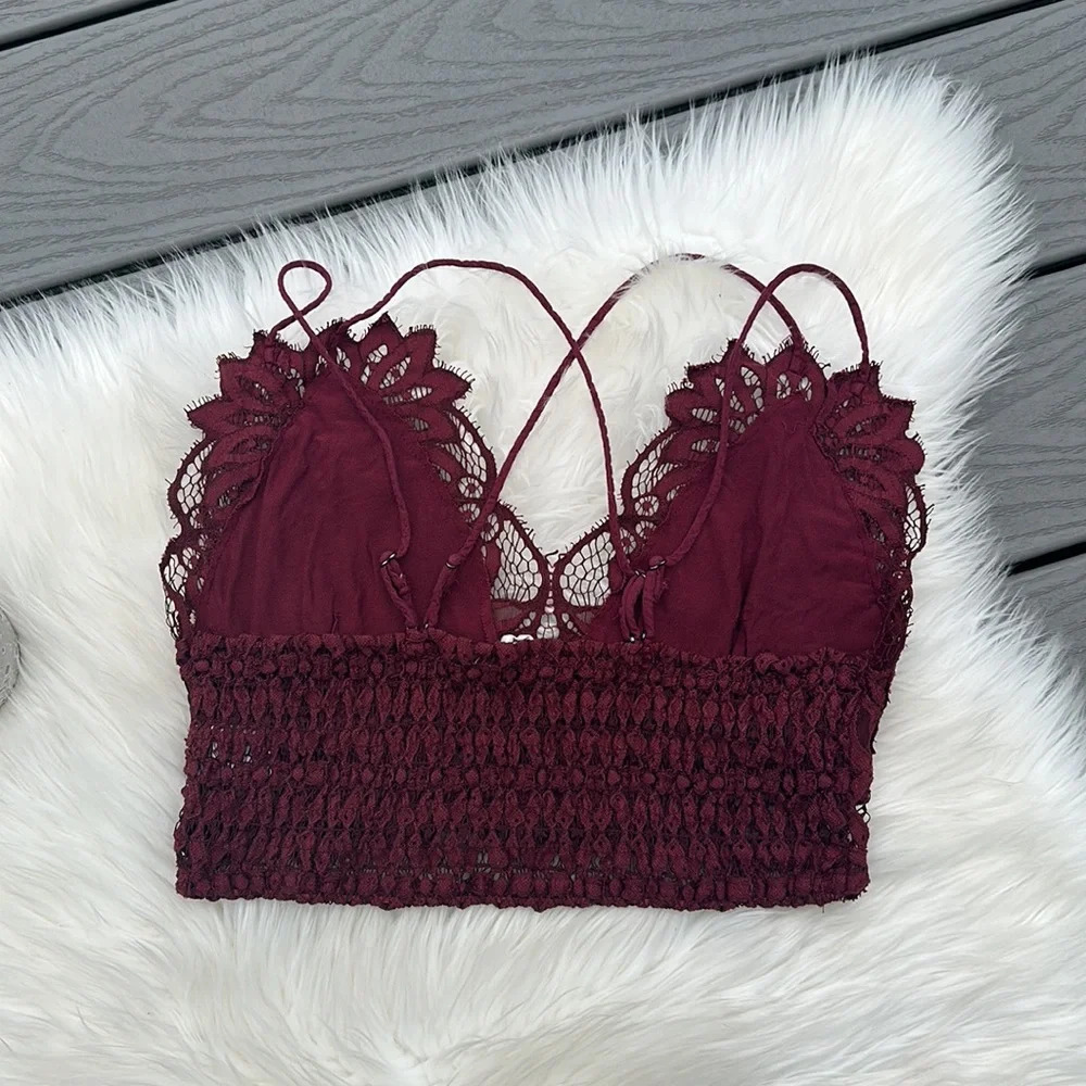 Maroon floral lace bralette - Picture 4 of 5